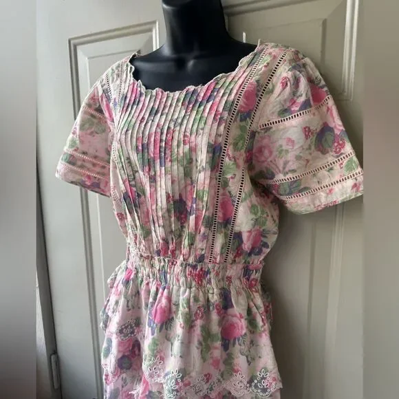 Loveshackfancy Mavis Ruffle Eyelet Floral Mini Dress Size Small - Picture 13 of 16